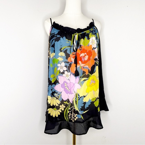 Johnny Was Fusion Floral Cold Shoulder Blouse Size Small - Picture 2 of 8